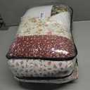 YAYIDAY Quilts Queen Size Patchwork Bedspread Set - 100% Cotton Reversible Breathable Red Star Geometric Quilted Quilt with Pillow Shams Fit All Seasons