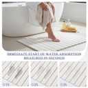 Nuanchu Large Stone Bath Mat 31.2" x 23.3" - Foldable Diatomite Bath Mat with Anti-Slip Pad Quick-Dry Large Bathroom Non-Slip Absorbent and Easy to Clean for Shower Entryway Kitchen Counter (White), 24.2" x 6.9"