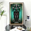 Display Wallboard for Lego Technic Mercedes-AMG F1 Performance Race Car 42171 with LED Lights, AMG Collectibles Wall Mount, Led F1 42171 Wall Hanging Display Frame for Lego(No Car Included)