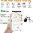 Air Tracker Tags-4 Pack: Smart Bluetooth Tracker, Compatible with Apple Find My APP (iOS Only) Replaceable Battery, IP67 Waterproof, Suitable for Luggage, Wallets, Backpacks, Keys Tracking Tag, Black