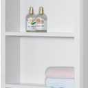 IDYLLOR Recessed Medicine Cabinet, 304 Stainless Steel Wall Niche Shower Shelf for Bathroom, Waterproof Rustproof Storage Organizer, 14" x 34", Matte White (No Mirror)