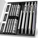 Four Candies 0.7mm Mechanical Pencil Set with Case - 4PCS Metal Mechanical Pencils, 8 Tubes HB #2 Lead Refills, 3PCS 4B Erasers and 9PCS Eraser Refills, Lead Mechanical Pencils for Writing & Drawing