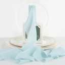 Pack of 2, MEEDEE Aqua Chiffon Ribbon - 3 Inch Fringe, Blue Chiffon Silk, Frayed Edge, Wide Ribbons for Crafts, Flower Bouquets, Wedding Favors - 2 Rolls (10 Yards)