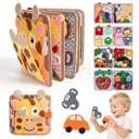 Giraffe Busy Book for Toddlers 1-3, Montessori Toys Toddler Busy Board for 1 Year Old, Felt Quiet Book Sensory Learning Activity Books, Airplane Car Travel Toys, Gifts for Boys Girls 1+