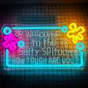 Welcome to The Salty Spittoon Neon Sign for Wall Decor Ocean Neon Sign Dimmable USB Ocean Night Light for Game Room Bedroom Birthday Wedding Party Gifts