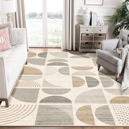 Amazon.com: MUJOO Area Rug 6x9,Washable Rugs for Living Room Bedroom Dining Room,Large Boho Throw Floor Carpet Non Slip Soft Modern Abstract Bohemian Neutral Beige : Home & Kitchen