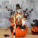 Halloween Table Centerpieces Halloween Table Artificial Flowers Skull Pumpkin Spider Tabletop Decor for Home Kitchen Indoor Party