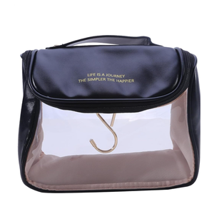 Clear Makeup Bag for Women Hanging Cosmetic Pouch Travel Large Capacity Waterproof Toiletry Pocket Zipper Organizer,Apricot