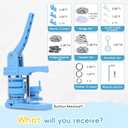 Button Maker Machine, Molds in 3 Sizes: 2.28, 1.25, and 1, 500 Buttons, 15 Fridge Magnets, 15 Bottle Openers, 15 Keychain, Pin Maker Machine Kit DIY, Circular Cutter in 3 Sizes