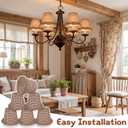 Gerrii 6 Pack Ruffle Gingham Lamp Shades Set 6'' x 5.1'' Chandelier Lamp Shade Farmhouse Rustic Gingham Clip Chandelier Light Cover for Home Decor Candelabra Bulbs(Brown)