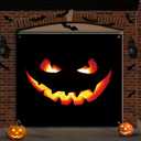 Halloween Garage Door Banner Pumpkin Large Hanging Backdrop Garage Door Cover Halloween Wall Decorations for Outdoor Indoor Holiday Party Wall Home Window Yard(7 x 8 ft,Pumpkin)