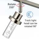 MELUCEE 5 Light LED Track Lighting Kit Brushed Nickel Rotatable Spotlight Kitchen Track Lighting Fixtures Ceiling Mount Bathroom Wall Sconce with Clear Glass, Built-In LED Chips, 5-Color Temperature
