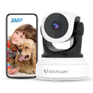 VSTARCAM Indoor Security Camera, 2K with 360 Rotation, Human/Motion Detection with Auto Tracking, 2-Way Audio & DIY Voice, 2.4GHz WiFi Wireless, Cloud & SD Card Storage(up to 256GB)