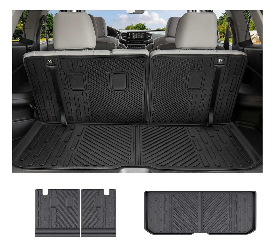 HUYINPJ Cargo Mat Compatible with 2016-2025 Honda Pilot Cargo Liner Backrest Liner Seatback Protector for 2024 Honda Pilot Accessories(16-25 Pilot)