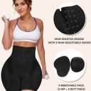 Padded Shapewear Hip Pads Shapewear Tummy Control Butt Padded Underwear For Women (Black, S)