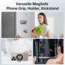 SYNCWIRE Magnetic Phone Ring Holder for MagSafe, 360 Rotation Cell Phone Grip Stand Finger Ring Kickstand Two-Sided Magnet Compatible with iPhone 17 Pro Max 16 15 14 13 12 MagSafe Accessories