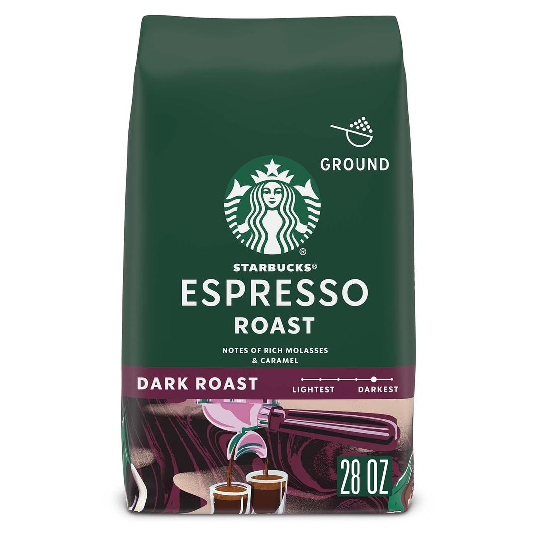 Starbucks Ground Coffee, Dark Roast Coffee, Espresso Roast, 100% Arabica, 1 bag (28 oz) (BBD: 19 Dec 2026)