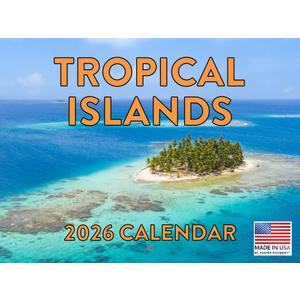 Tropical Island Calendar 2026 Monthly Wall Calender 12 Month | American Made In The USA