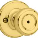 Kwikset Tylo Interior Privacy Door Knob with Lock, Door Handle For Bathroom and Bedroom, Polished Brass Keyless Turn Lock Doorknob, 1 Count (Pack of 1)