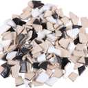 200g Black White Gray Ceramic Mosaic Tiles for DIY Crafts, Irregular Shape Mosaic Pieces for Home Decoration