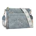 HAYRVANE Crossbody Bags for Women Designer Leather Cross Body Purses Multi Pocket Shoulder Handbags with Wide Strap