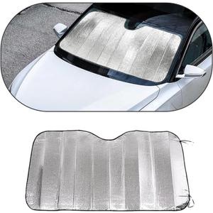 Pack-1 Universal Front Windshield Sun Protector, Shade, Heat Shield (Silver #51.1" x 23.6")