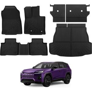 Floor Mats for Toyota RAV4 2026 Hybrid Full Set All Weather Floor Mats for Toyota RAV4 Accessories 2026 TPE Back Seat Cover Protector Trunk Frunk Mat(Not for Limited with Subwoofer and PHEV)
