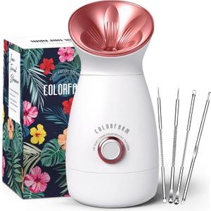 Colorfarm Facial Steamer Nano Ionic: Large 3-in-1 Face Steamer Deep Cleaning Unclogs Pores - Humidifier Towel Steamer Hot Mist Home Sauna Spa for Women Men Sinuses Moisturizing