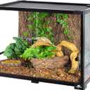 34 Gallon Reptile Tank, Glass Reptiles Terrarium 24" x 18" x 18", Sliding Door, Top Ventilation, Cable Pass, Humidify Hole, Glass Reptile Cage Habitat for Bearded Dragon, Lizard, Snake, Gecko