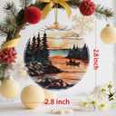 2 x Serene Mountain Sunset Christmas Ornaments: Christmas Tree Decorations & Holiday Ornaments  Holiday Presents, Gift Ideas for Friends, Coworker, Family, and Nature Lovers