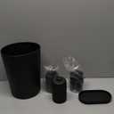 zccz 6 Piece Bathroom Accessories Set, Toothbrush Holder, Toothbrush Cup, Soap Dispenser,Bathroom Vanity Tray, Qtip Holder, Trash Can - Black