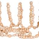 One Holiday Way 9-Foot Long Rustic Unfinished Assorted Wood Bead Garland Christmas Tree Decoration - Decorative Vintage Style Wooden Beads - Everyday Shabby Chic Wedding Country Farmhouse Home Decor