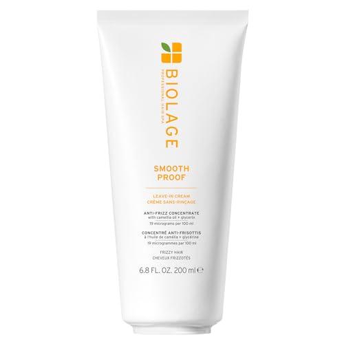BIOLAGE Smooth Proof Leave-In Cream - Frizz Control & Manageability, Anti-Frizz Leave-In, Infused with micro-dosed with Camellia Oil & Glycerin, Vegan & Paraben-Free, 6.8 Fl Oz