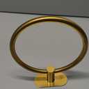 Self-Adhesive Towel Ring for Bathroom, No Drilling Stainless Steel Rustproof Hand Towel Holder, Wall Mounted Bathroom & Kitchen Towel Hanger with Strong Adhesive, Modern Bath Organizer Brushed Gold