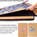 1500 Pieces Jigsaw Puzzle Board, Portable Puzzle Board, 25"35.43" Jigsaw Puzzle Table Board, Puzzle Keeper Puzzle Caddy with Sorting Trays & Detachable Board, Non-Slip Surface, Medium