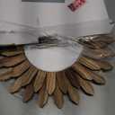 Honiway Wall Mirror Decorative 12 inch Rustic Wood Mirror Sunburst Boho Mirror for Entryway Bedroom Living Room Bathroom House Warming Gifts New Home Essential Carbonized Black