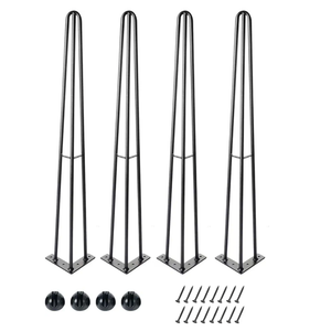 24Inch Reinforce Hairpin Table Legs for Furniture Set of4, Sturdy Cast lron Modern Metal Desk Legs,1300lbs Load Capacity for Coffee Table, Dresser Legs, Night Stand Desk Bench, Desk 