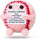 Emotional Support Plush, Knitted Wool Crochet Softball Doll with Card, Creative Cute Emotional Support Crochet, Cute Potato for Christmas Birthday Gifts Friends Party Decoration Crochet