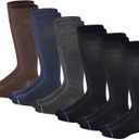 Dr. Motion Men 6 pairs pack everyday compression knee high socks (Assorted Solid Color)