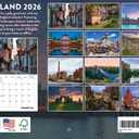 England Calendar 2026 Monthly Wall Calender 12 Month | American Made In The USA