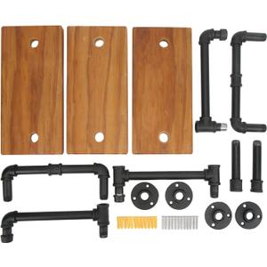 Industrial Iron Pipe Shelf Wall Mount, Industrial Bookshelf, Personally Constructed Open Bookshelf Bookcase, Wall Mounted Vintage Retro Shelving for Home Office (Three Ladder)