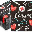 100 Pack Nurse Graduation Napkins, 6.5 inch Cocktail Napkin for Congrats Party Decorations, Festive Accessories for Special Celebrations, Nursing Themed Events and Picnics