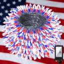 750 LED Red White Blue 4th of July Patriotic Decorations String Lights with 12 Modes, Timer & Dimmable, 240FT Waterproof for Outdoor Indoor Christmas, Holiday, Soccer Party, Independence Day Decor