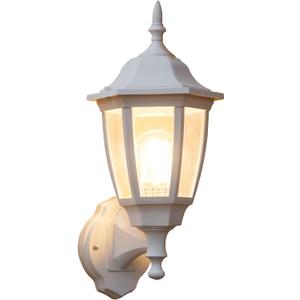 FUDESY Outdoor Wall Lantern, Exterior Waterproof Wall Sconce Light Fixture, White Front Porch Light Wall Mount for Garage, Patio, Yard, FDS2542EW (Bulb Included) (White - One Pack)