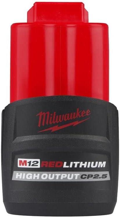 Milwaukee 48-11-2425 M12 REDLITHIUM HIGH Output CP 2.5Ah Battery