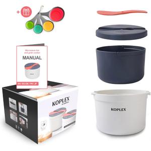Easy & Multifunctional Rice Cooker Steam 2L Pot/Dishwasher Safe, Non-Stick, Non-Toxic & BPA Free/Dozens of Tasty & Healthy Meals in Minutes - Rice, Oats, Veggies, Pasta, Ramen, Quinoa & More