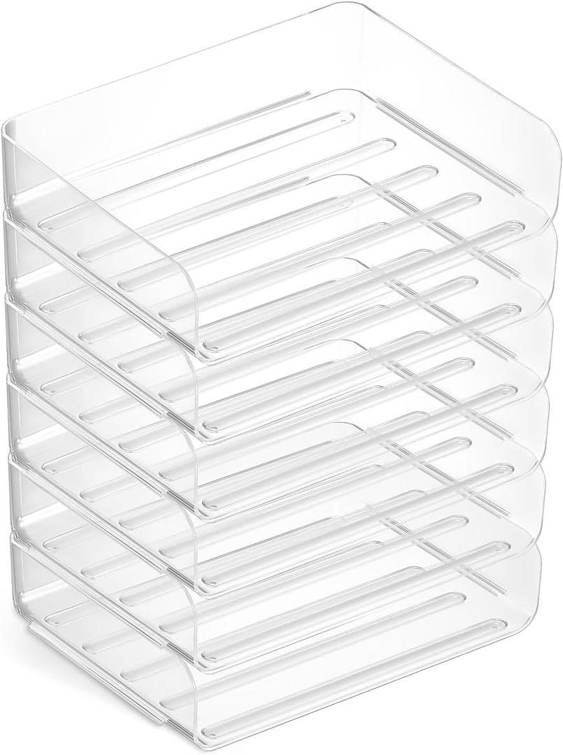 Staples TRU RED Side Load Stackable Plastic Letter Tray, Clear, 6/Pack (TR61976)
