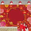 Chinese New Year Photography Backdrop 2026 Year of The Horse Spring Festival Party Decoration Vietnamese Chinese Style New Year Backgrounds (7x5FT)