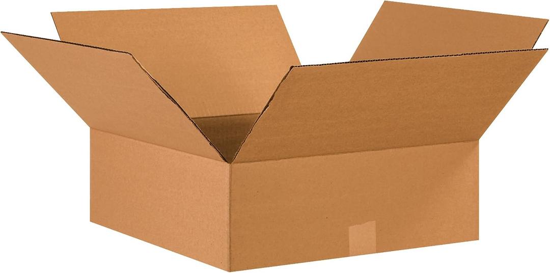 Partners Brand Corrugated Cardboard Boxes 17"L x 17"W x 6"H, Pack of 20, 200#/ECT-32 Kraft Material | Shipping, Packaging, Moving, Storage Box for Home or Business, Strong Wholesale Bulk Boxes