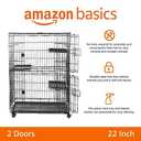 Amazon Basics Large 3-Tier Cat Durable,Pliable Cage Playpen Box Crate Kennel - 35.8"L x 22.4"W x 50.6"H, Black